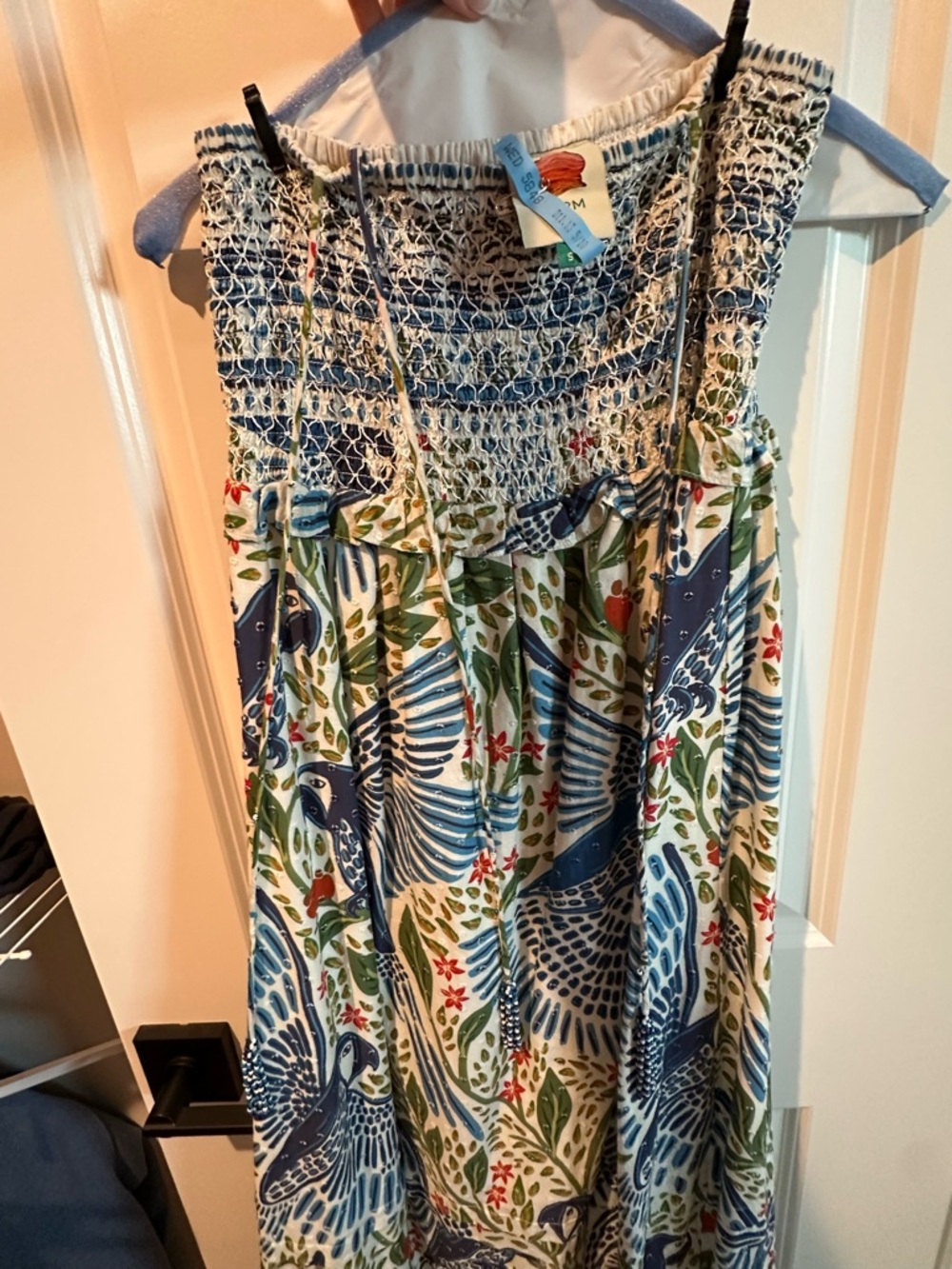 FARM Rio Macaw Flight Smocked Tiered Hem Cotton Dress - Picture 9 of 16